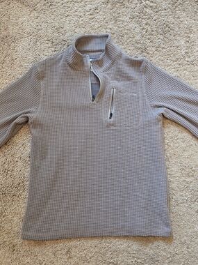 Youth Properly Tied Gray Quarter-Zip Waffle Knit Pullover